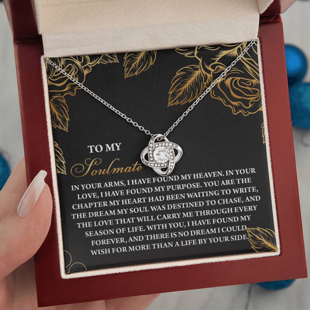 To My Soulmate Jewelry Gift - Love Knot Forever Necklace - By Your Side