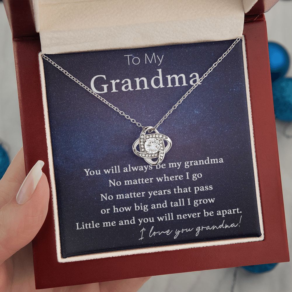 To My Grandma-Never Be Apart Love Knot  Necklace