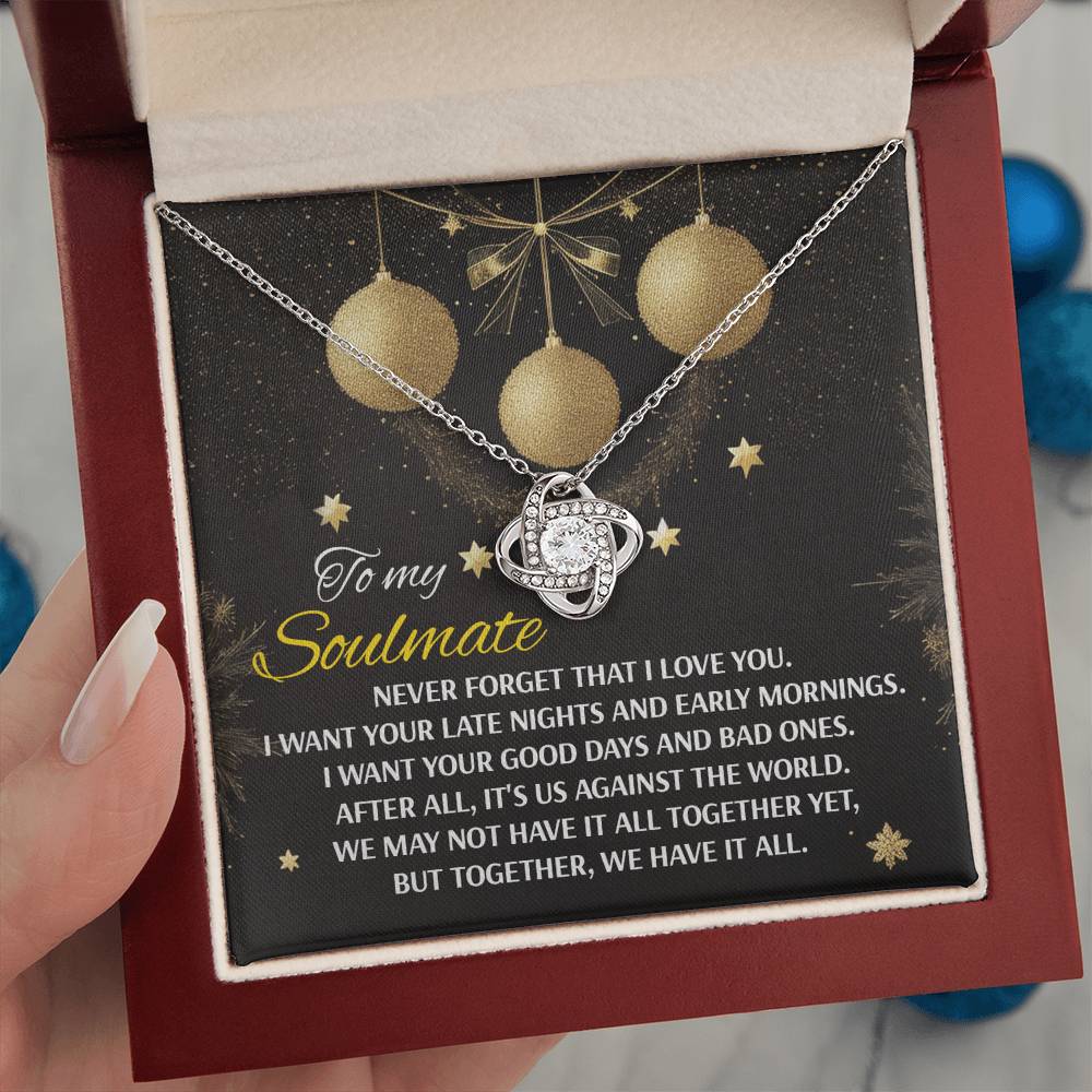 Soulmate Jewelry Gift - Love Knot Necklace - Together We Have It All