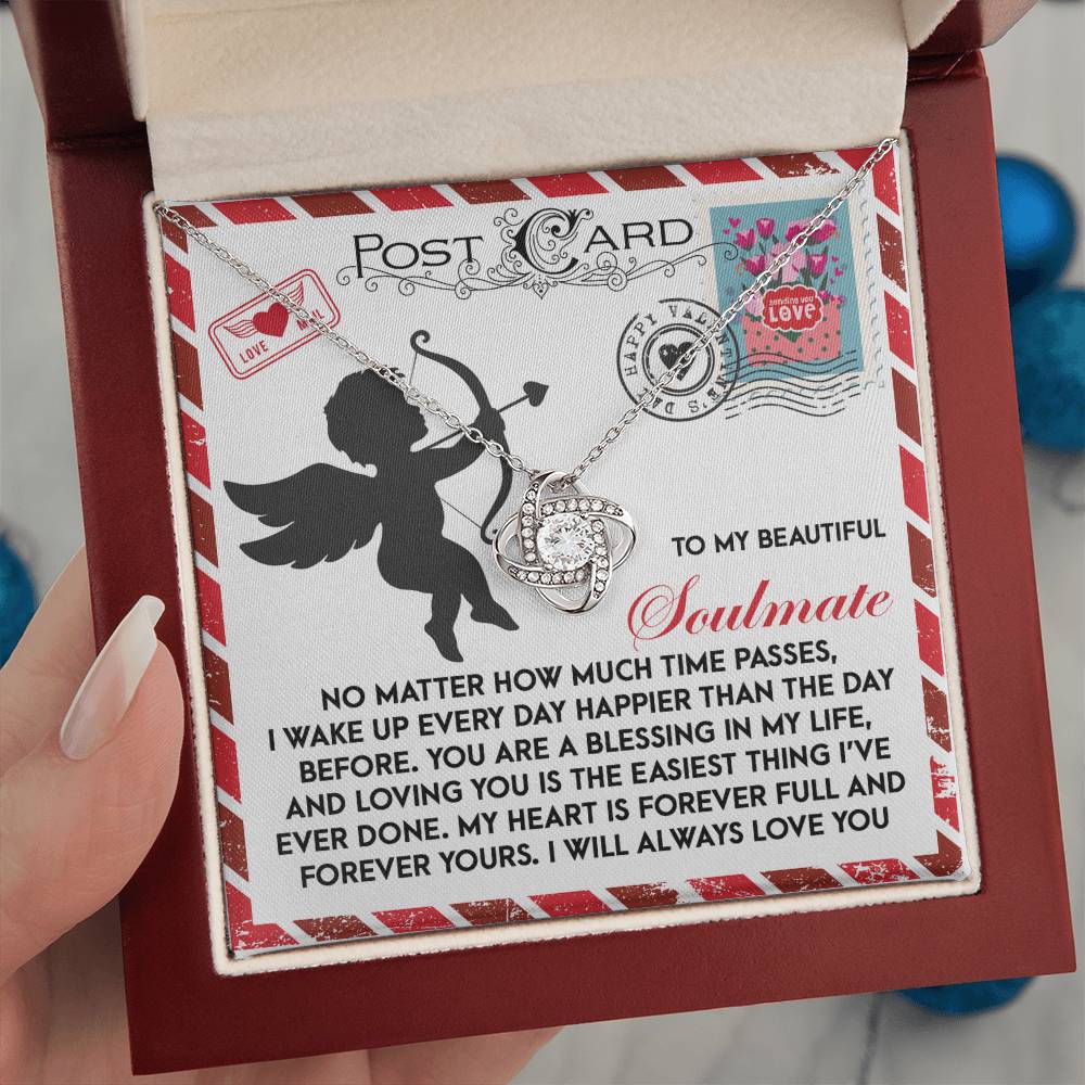 To My Soulmate Jewelry Gift - Love Knot Forever Necklace - Forever Yours