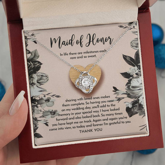 Maid of Honor Gift - Love Knot Necklace - My Wedding Day