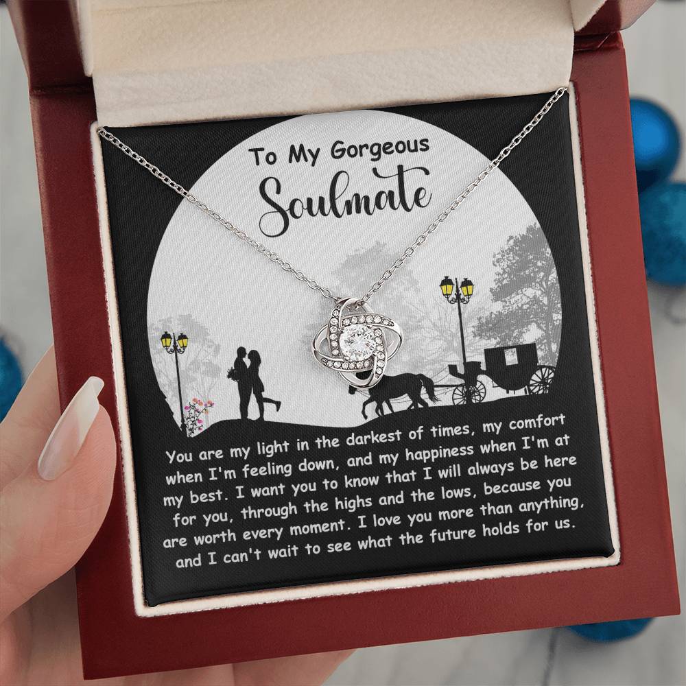 To My Soulmate Jewelry Gift - Love Knot Forever Necklace - Holds For Us