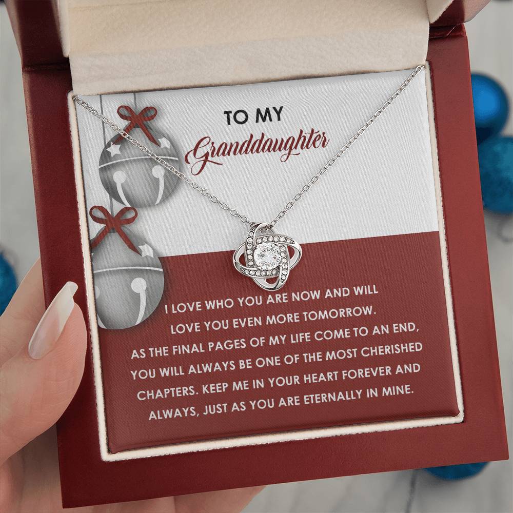 Granddaughter Jewelry Gift - Love Knot Necklace - To An End