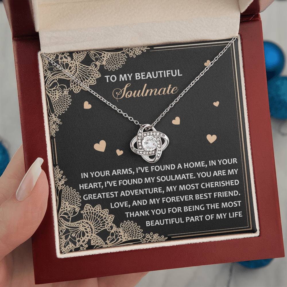 To My Soulmate Jewelry Gift - Love Knot Forever Necklace - Beautiful Part