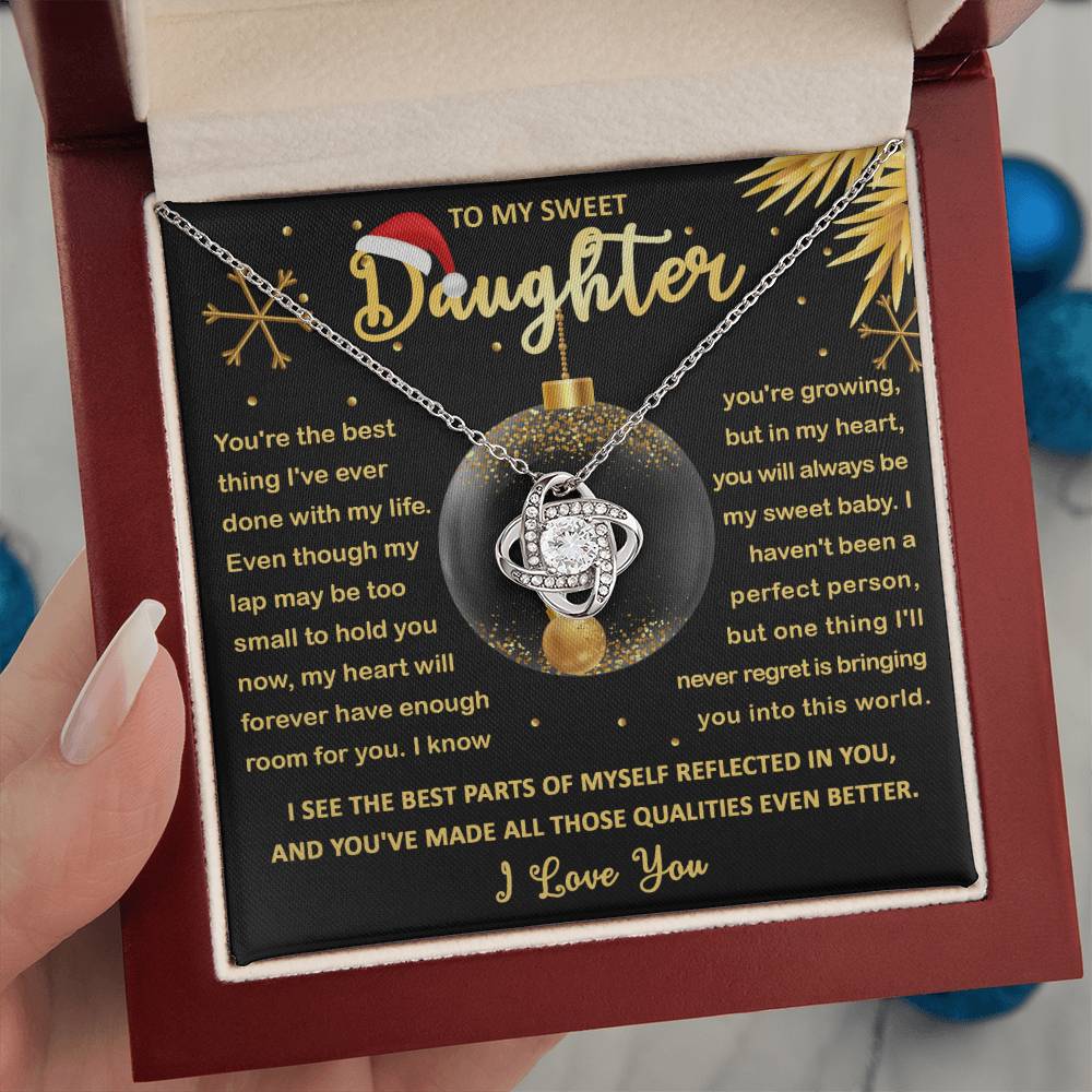 Daughter Christmas Gift - Love Knot Necklace - My Heart Will Always Have Room For You