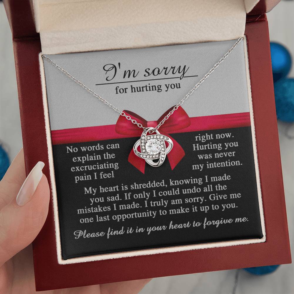 Apology Jewelry Gift - Love Knot Necklace - Made You Sad