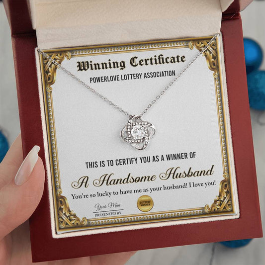 Wife Gift - Love Knot Necklace -Winning Certificate