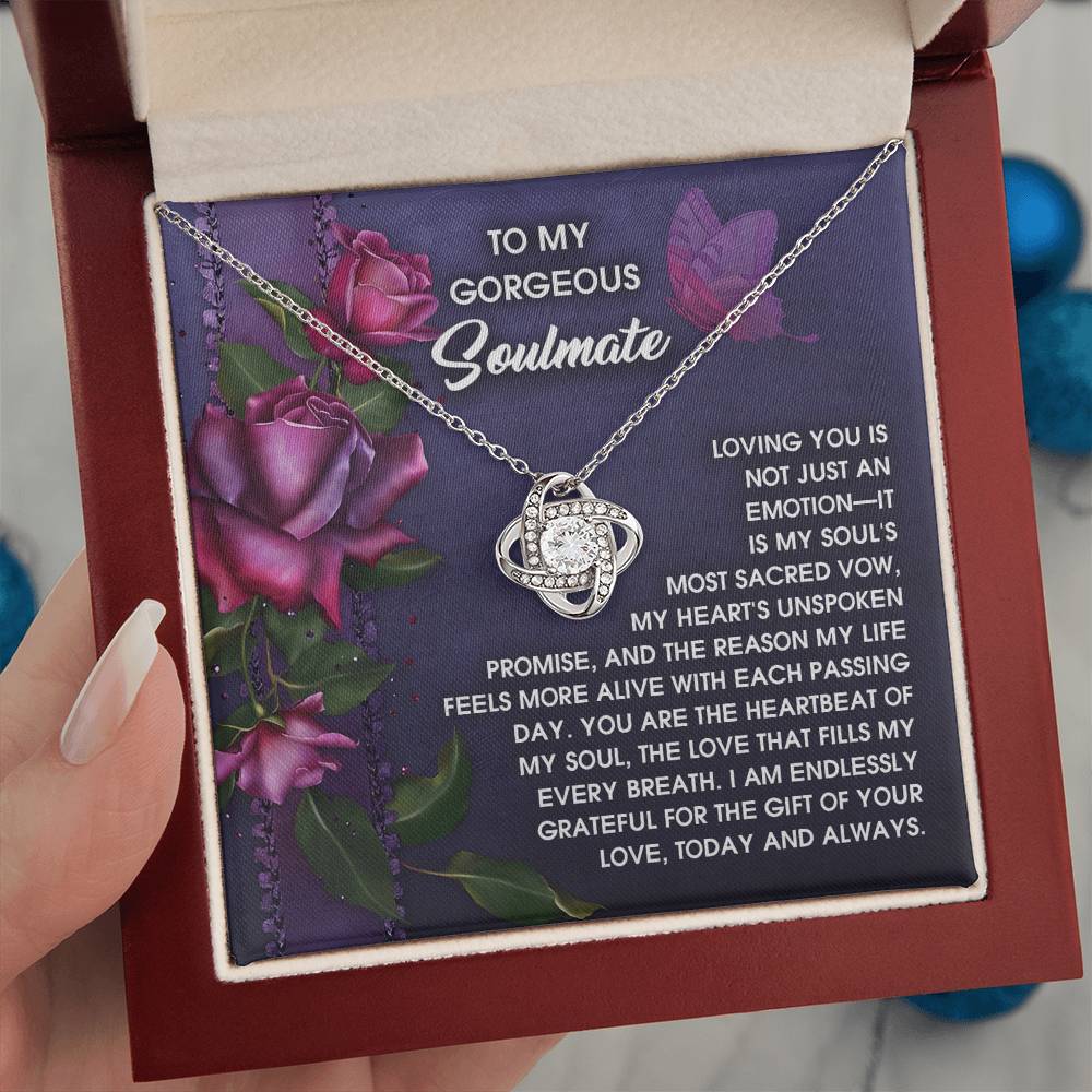 To My Soulmate Jewelry Gift - Love Knot Forever Necklace - Unspoken Promise
