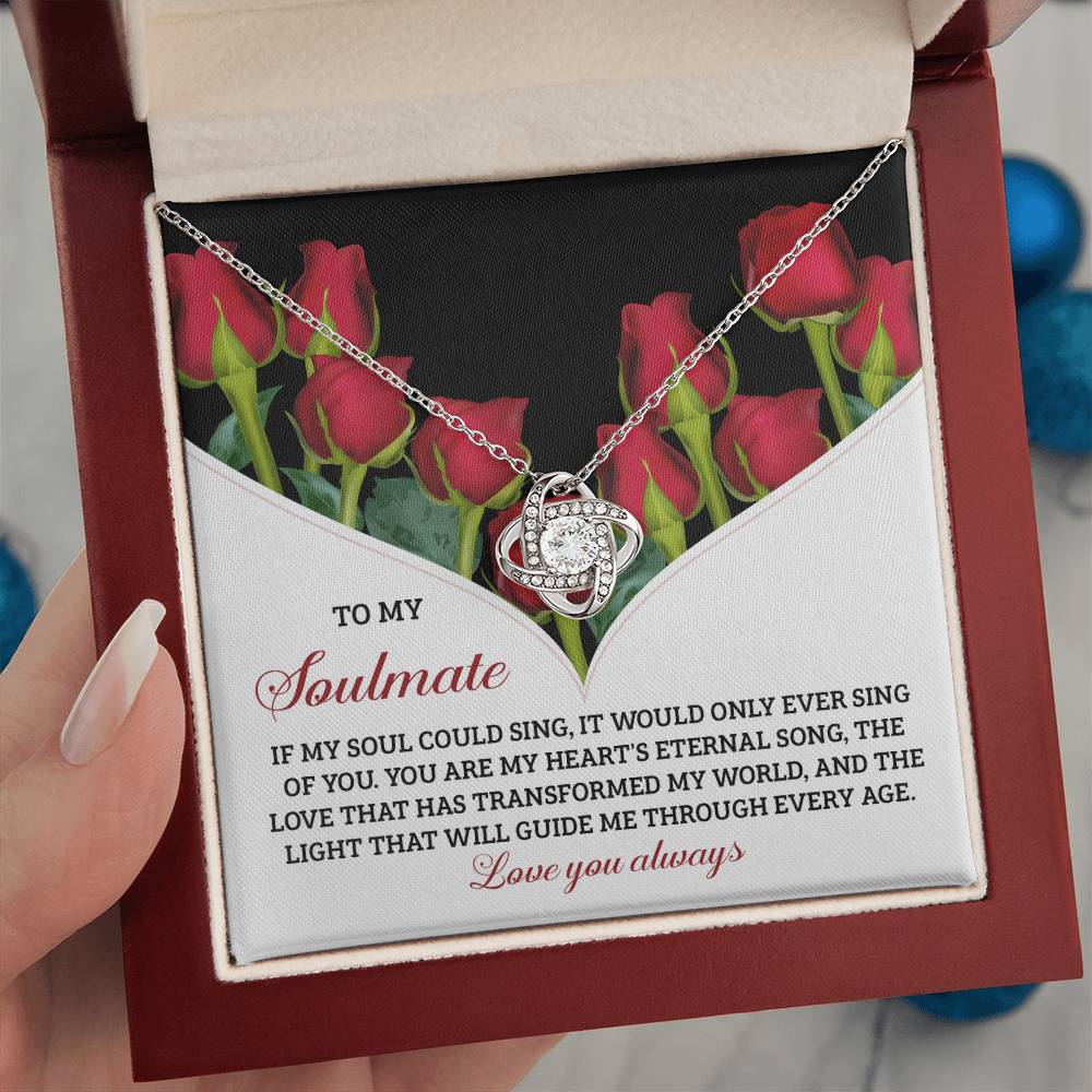 To My Soulmate Jewelry Gift - Love Knot Forever Necklace - Eternal Song