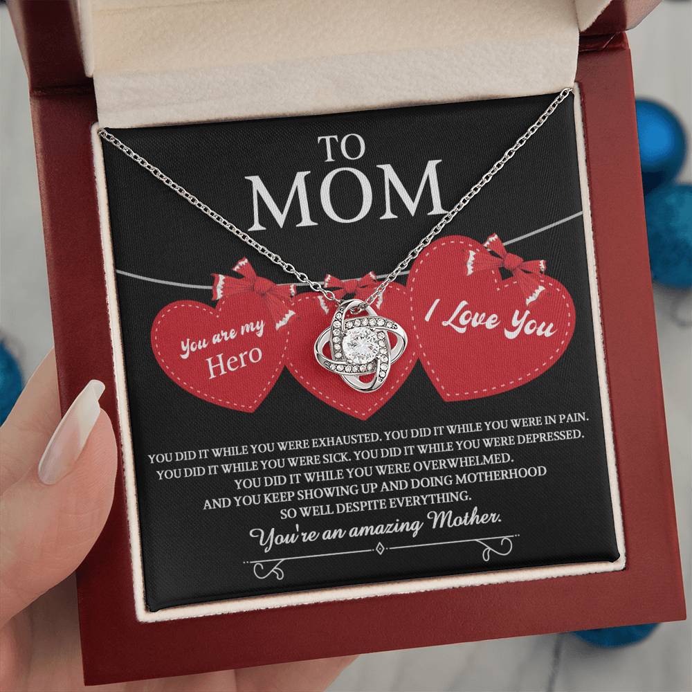 Mom Jewelry Gift - Love Knot Necklace - You Did It