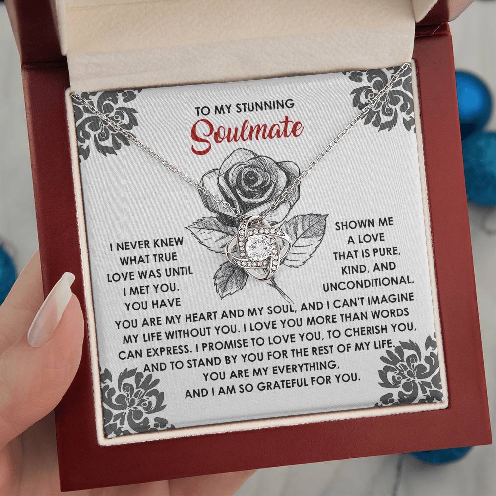 To My Soulmate Jewelry Gift - Love Knot Forever Necklace - Cherish You