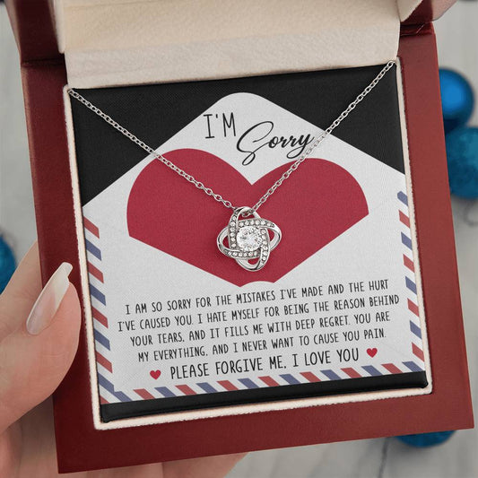 Apology Jewelry Gift - Love Knot Necklace - Behind Your Tears