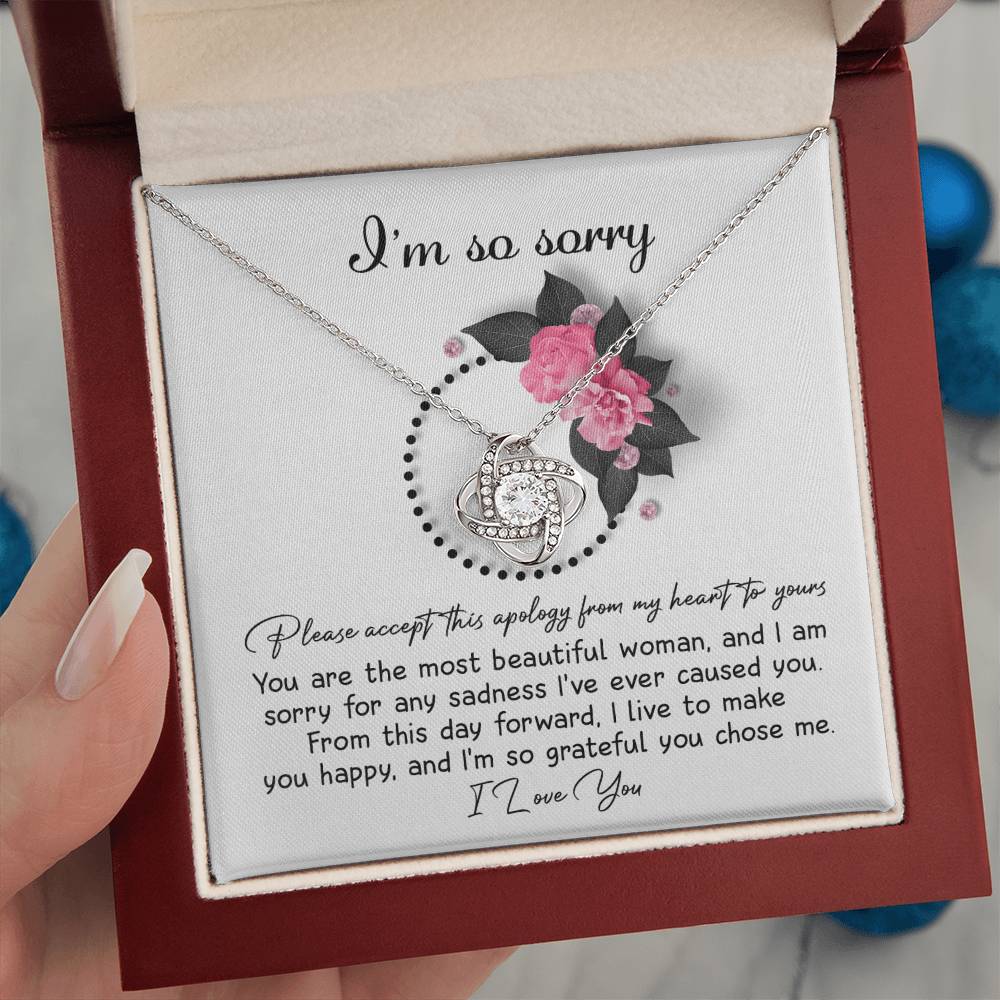 I'm Sorry Gift For Her - Love Knot Necklace - Make You Happy