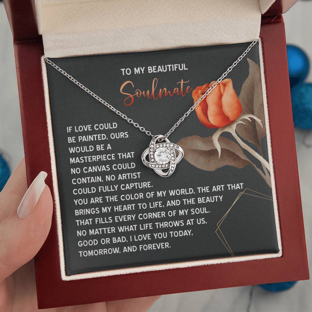 To My Soulmate Jewelry Gift - Love Knot Forever Necklace - A Masterpiece