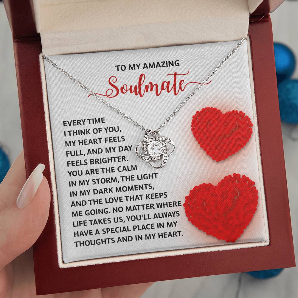 To My Soulmate Jewelry Gift - Love Knot Forever Necklace - In My Heart