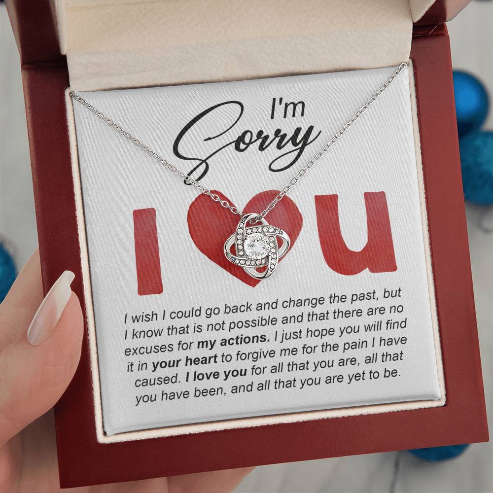 I'm Sorry Gift For Her - Love Knot Necklace - Change The Past