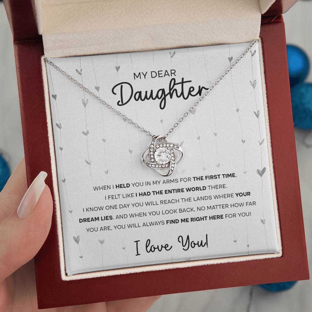 Daughter Gift - Love Knot Necklace - Look Back