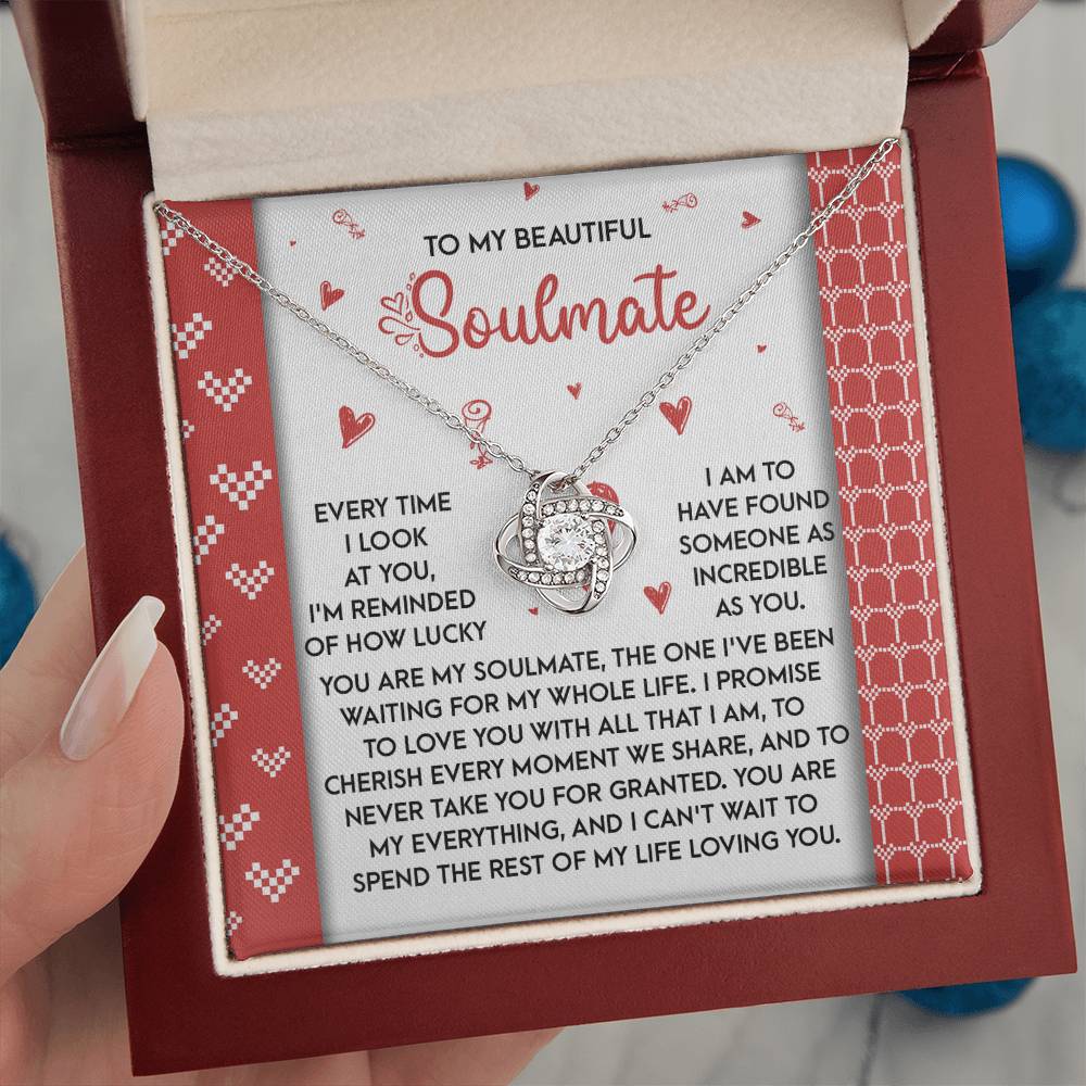 To My Soulmate Jewelry Gift - Love Knot Forever Necklace - My Whole Life