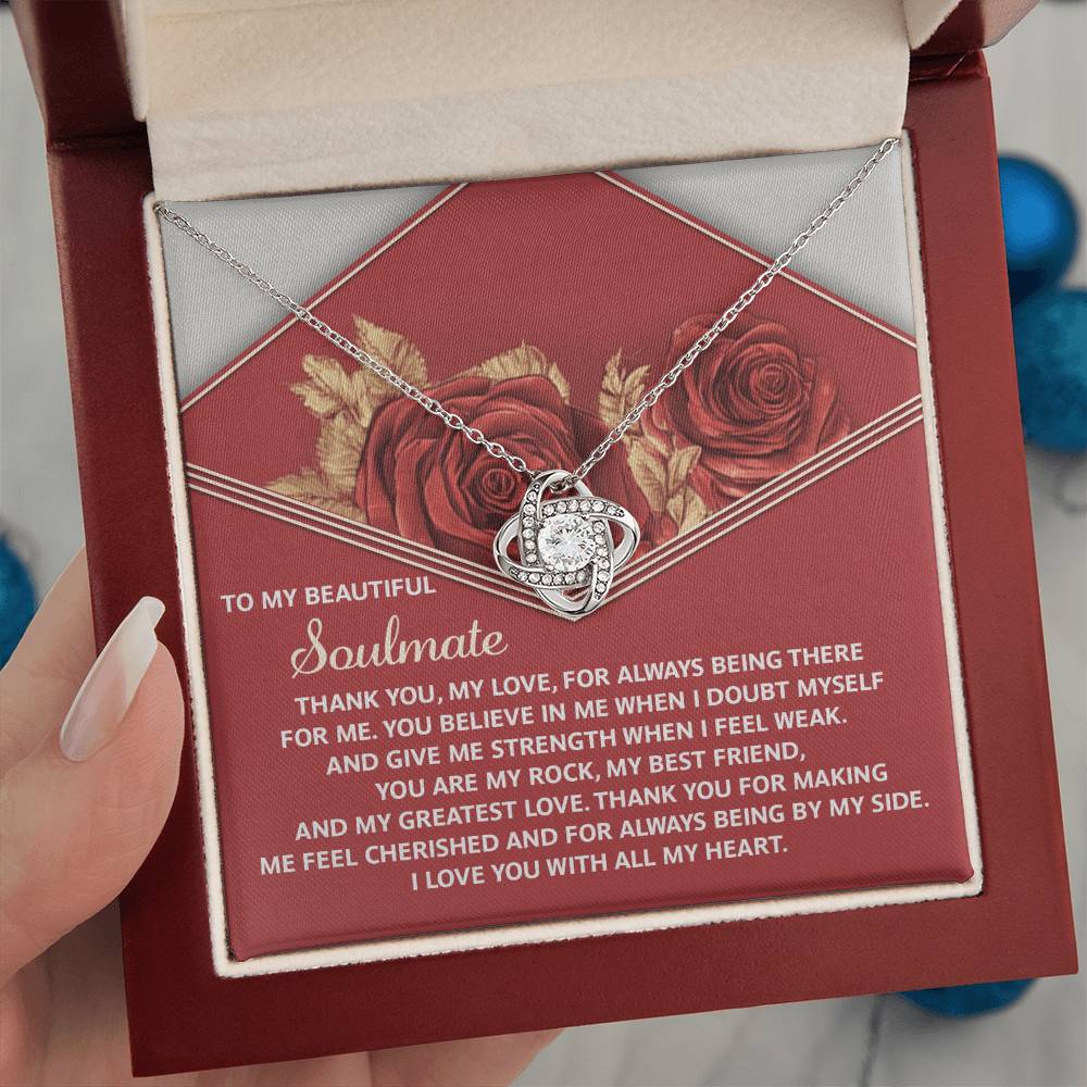 To My Soulmate Jewelry Gift - Love Knot Forever Necklace - All My Heart