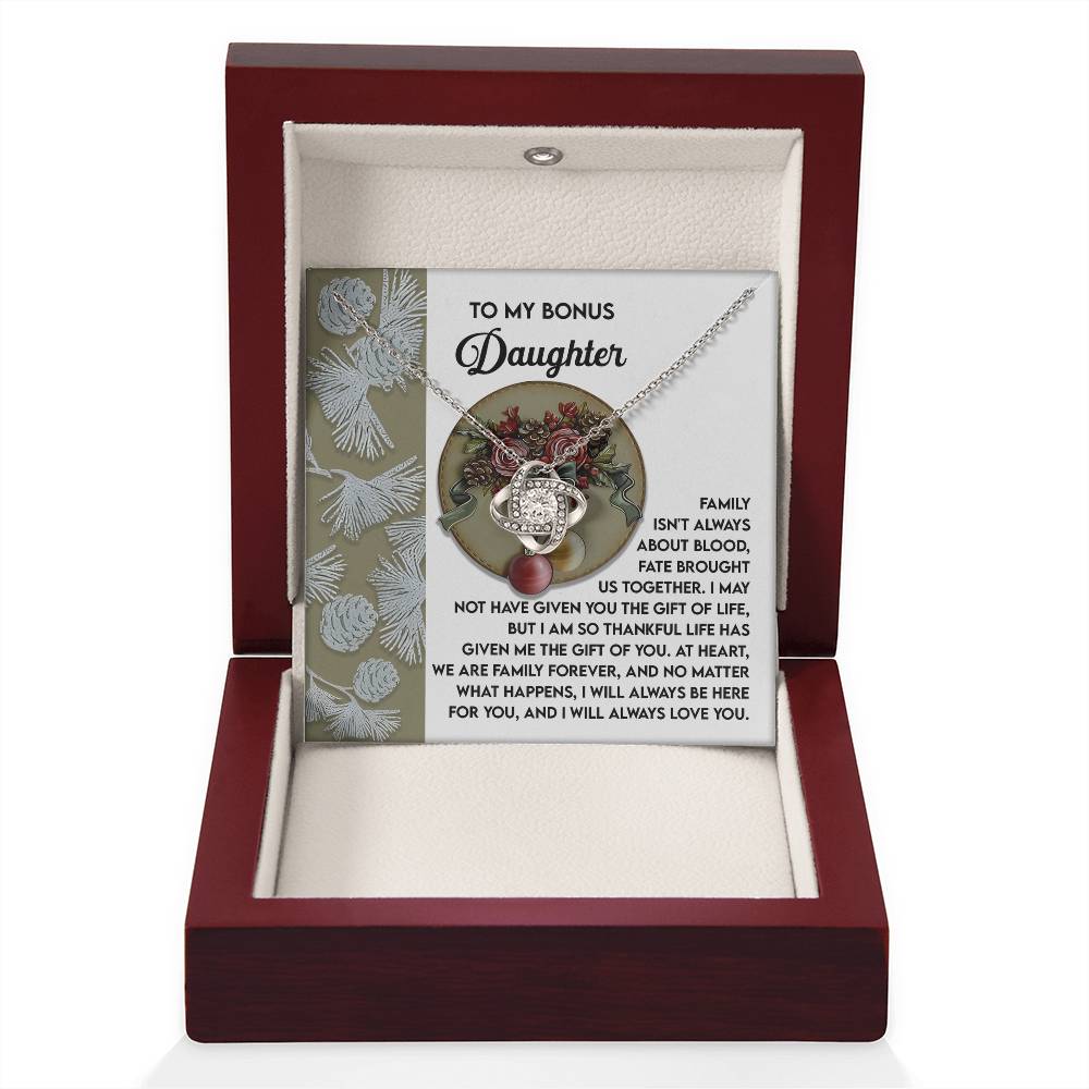 Bonus Daughter Jewelry Gift - Love Knot Necklace - Gift of You