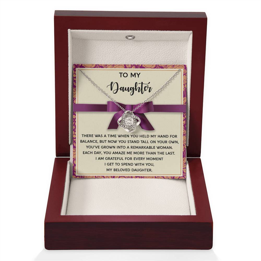 To My Daughter - Grown Into A Remarkable Woman - Love Knot Necklace