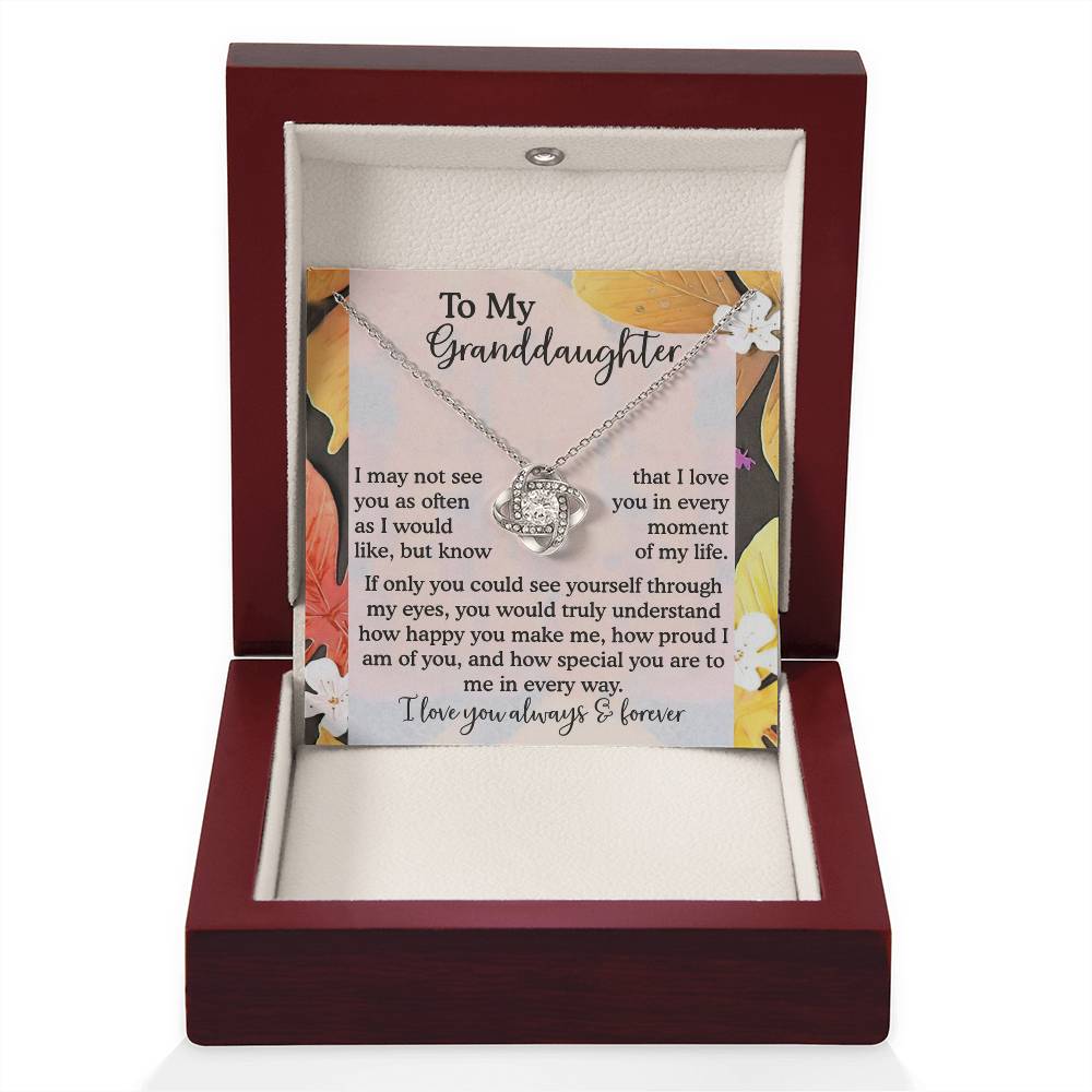 To My Granddaughter Jewelry Gift - In Every Way - Love Knot Necklace