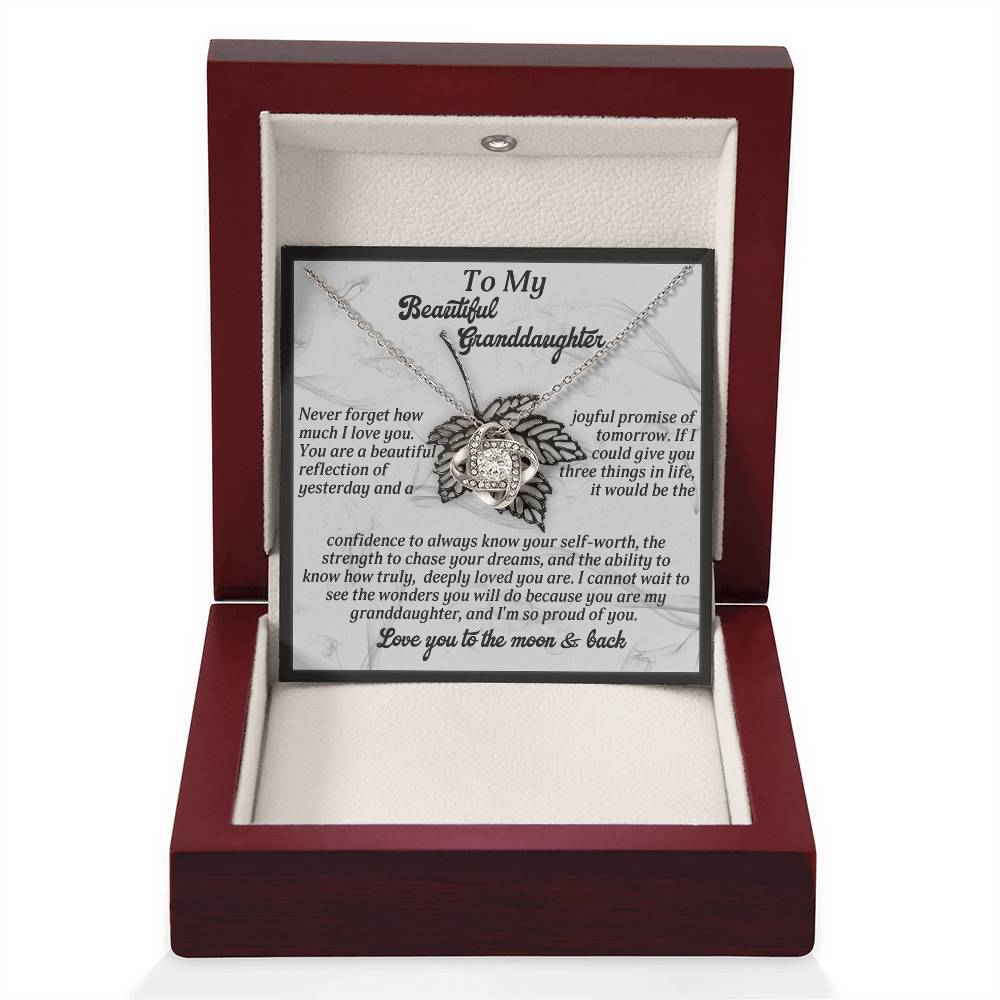 To My Granddaughter Jewelry Gift - Never Forget How Deeply Loved You Are - Love Knot Necklace