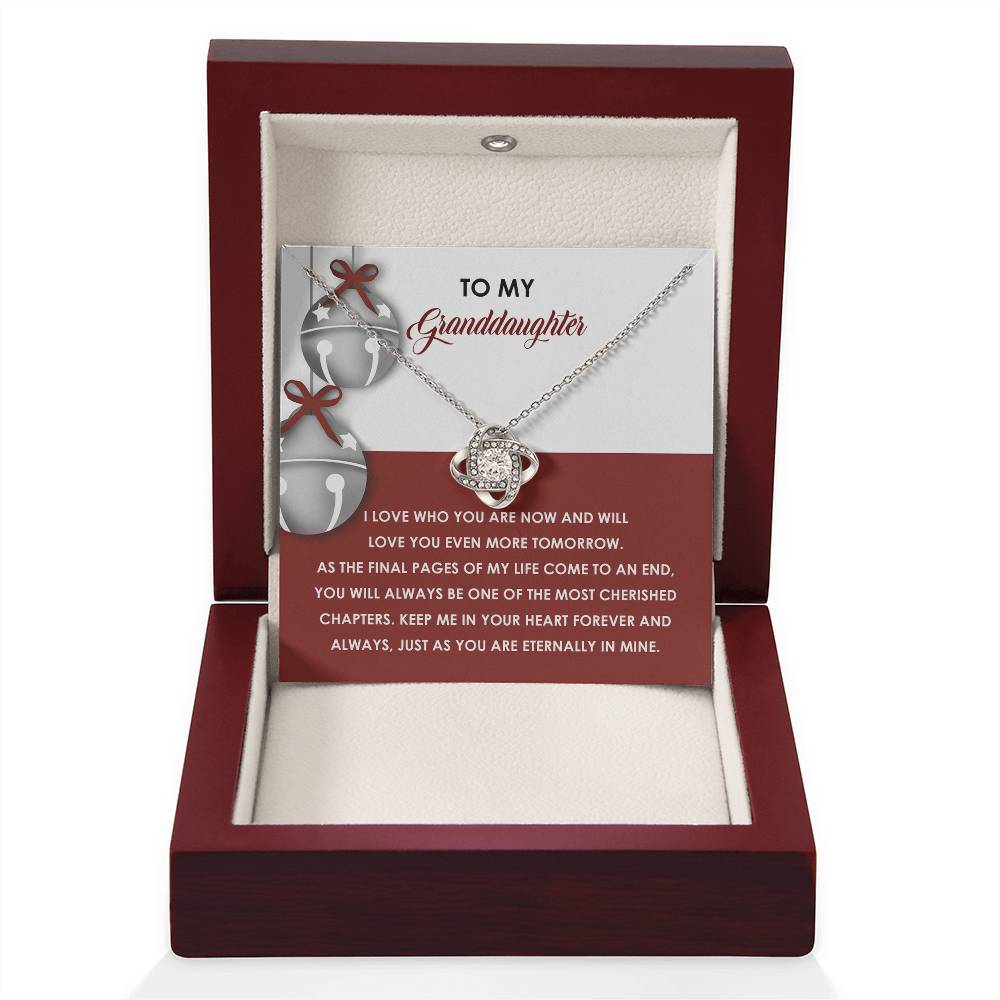 Granddaughter Jewelry Gift - Love Knot Necklace - To An End