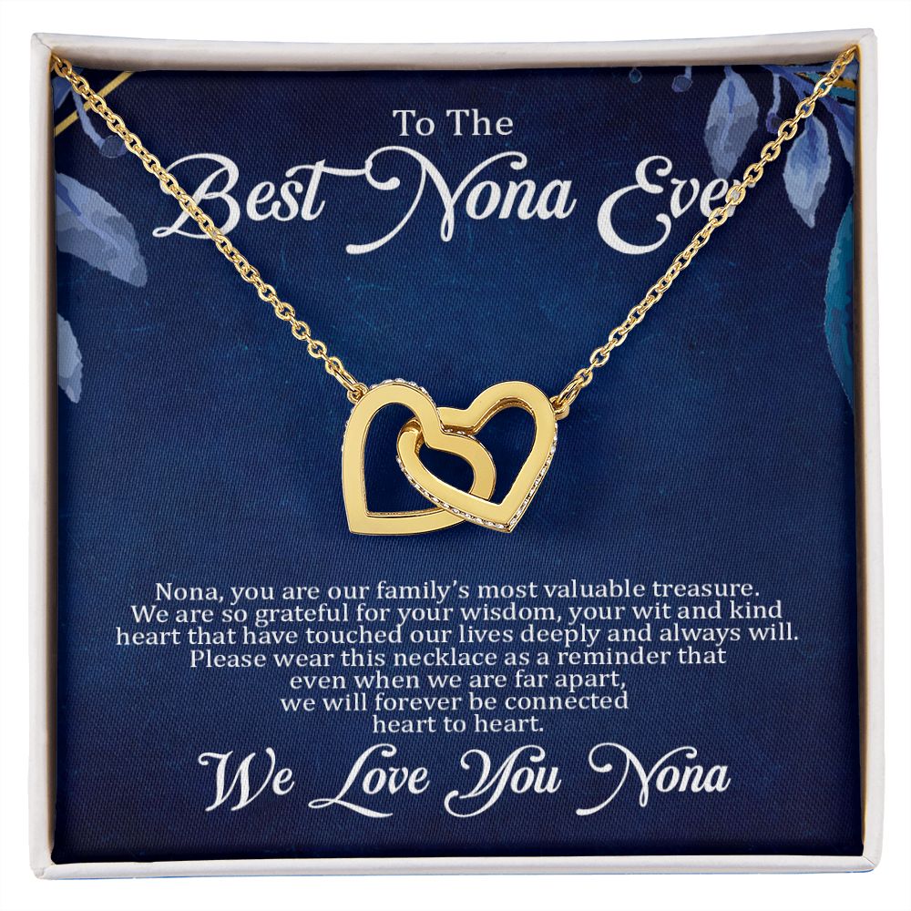 Nona - Best Nona Ever - Locked Hearts Necklace