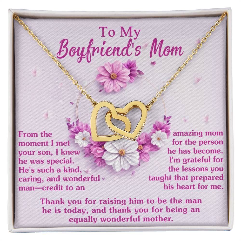 Boyfriends Mom Gift - Locked Hearts Necklace - Wonderful Mother