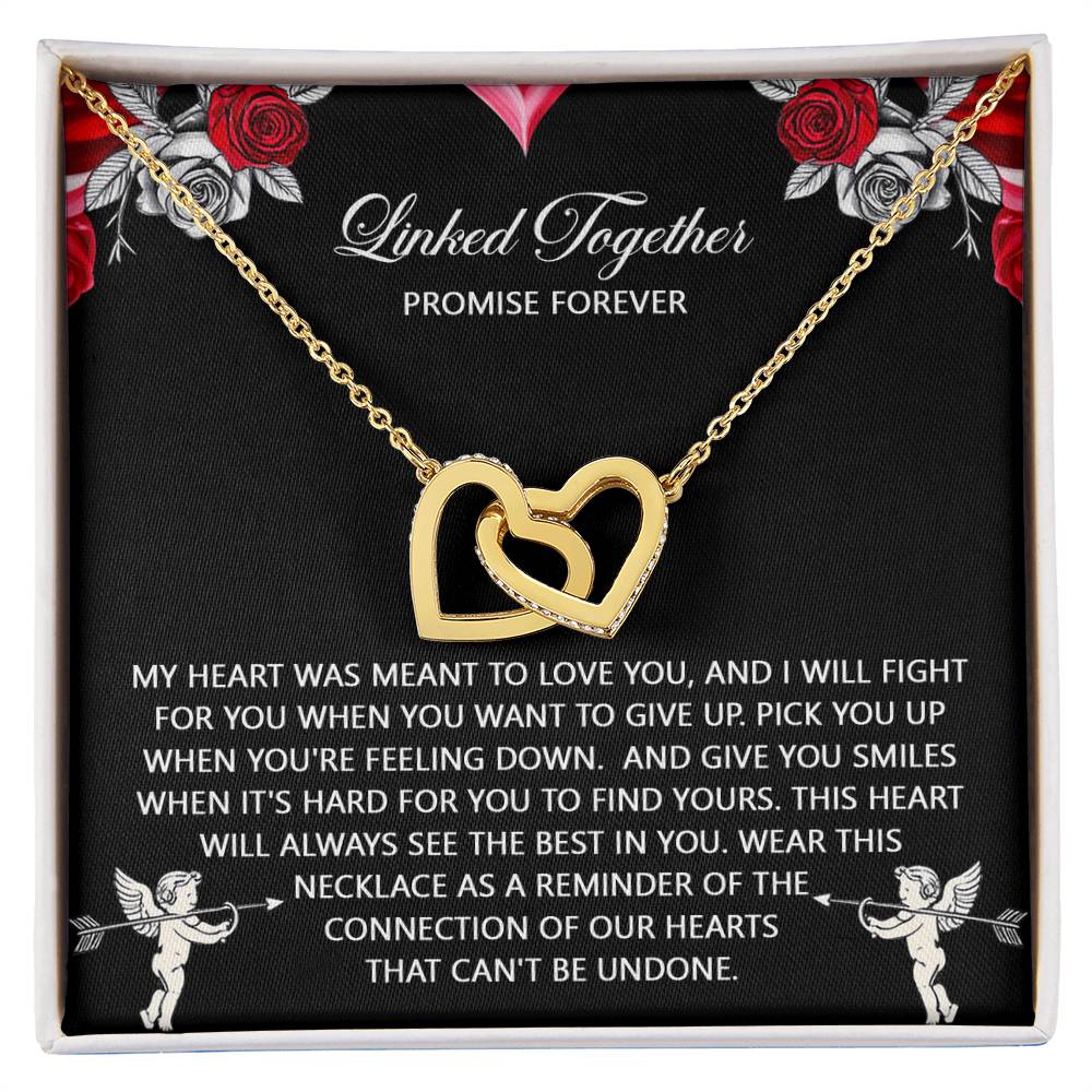 To My Soulmate Jewelry Gift - Interlocking Hearts Necklace with Heartfelt Message Card From You - To Find Yours