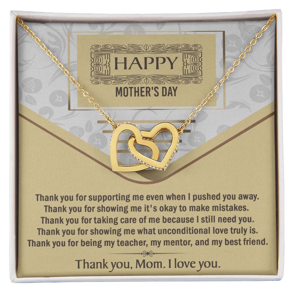 Mother's Day Necklace Gift - Thank You - Locked Heart Necklace