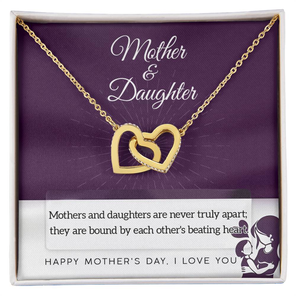 Gift for Mom From Daughter - Never Truly Apart - Locked Heart Necklace