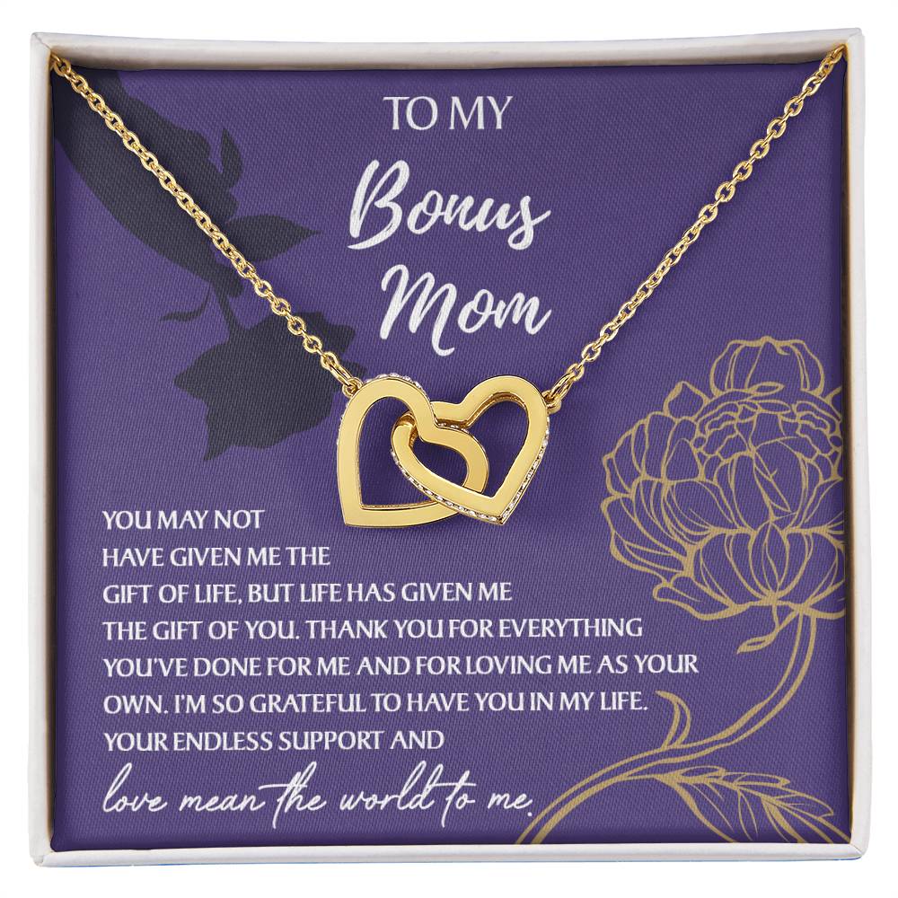 Bonus Mom Gift - Locked Hearts Necklace - Your Endless Support