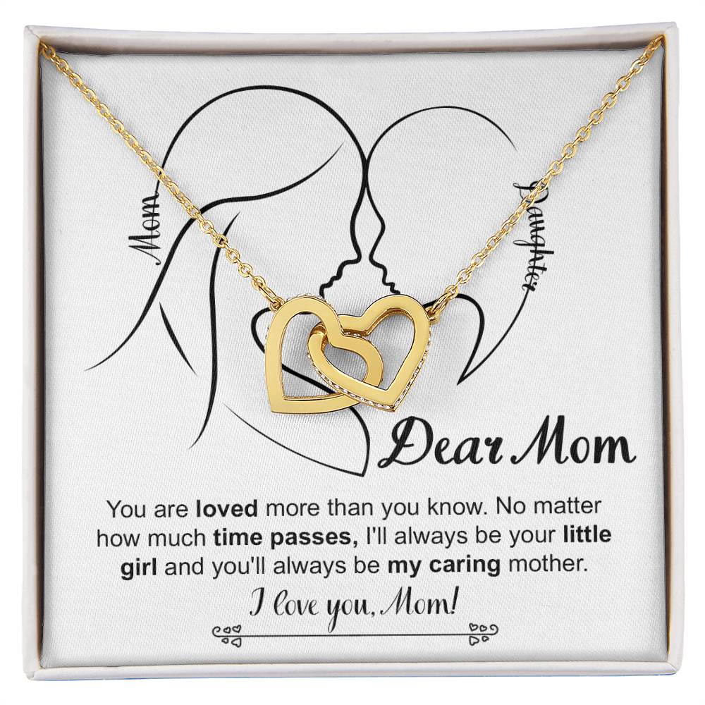 Mom Jewelry Gift - Locked Hearts Necklace - Your Little Girl