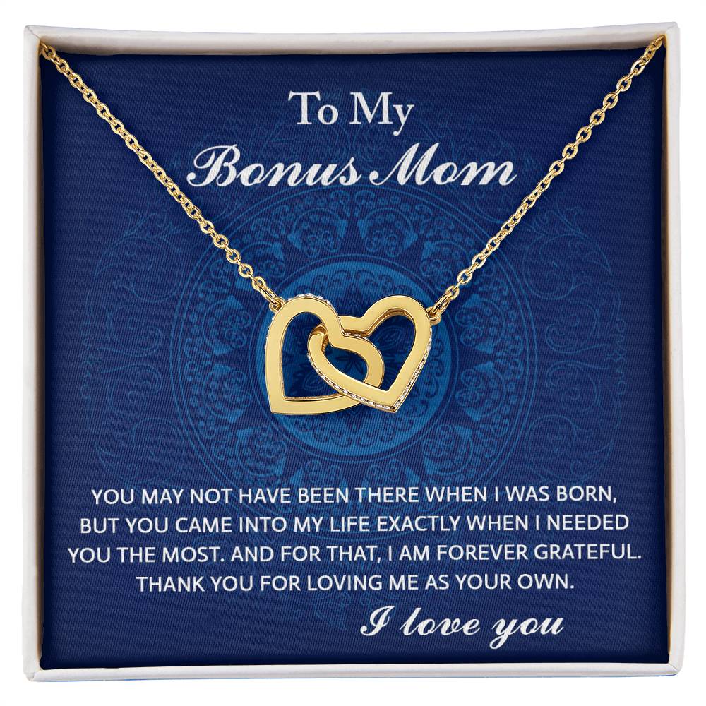 Gift For My Bonus Mom - Locked Hearts Necklace - I Needed You