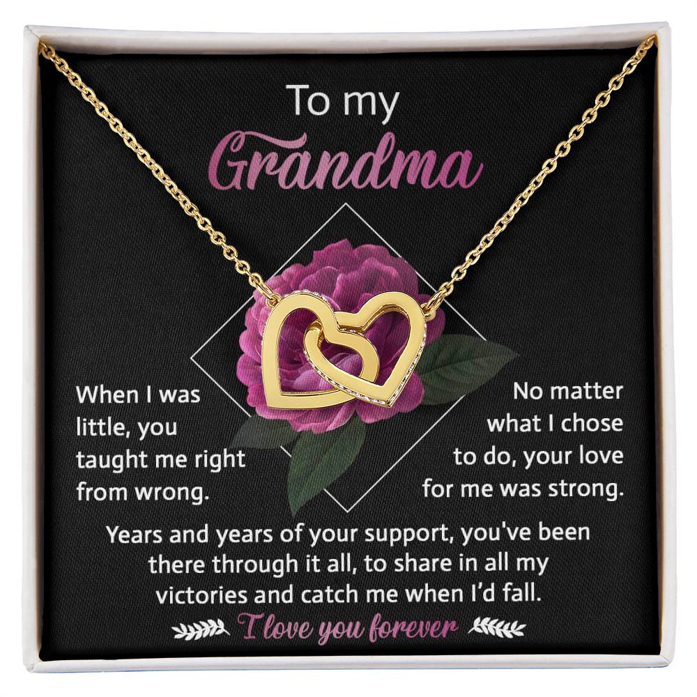 Gift For Grandma - Locked Hearts Necklace - Love For Me