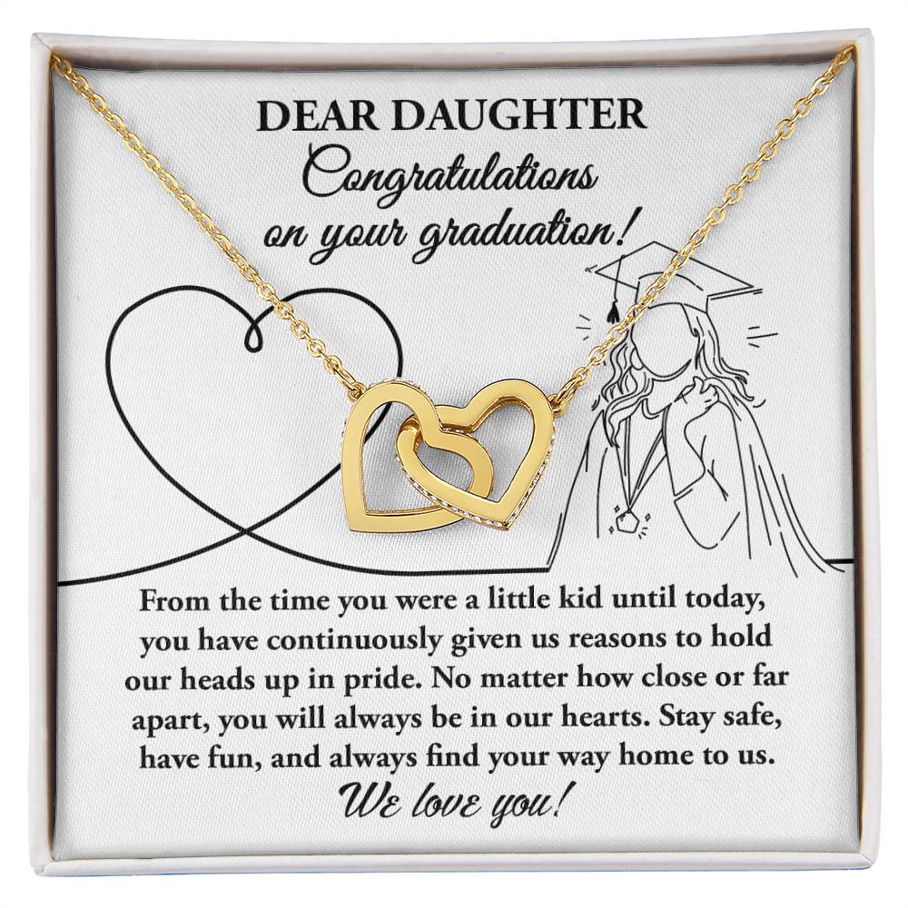 Daughter Graduation Gift -Your Graduation - Locked Hearts Necklace