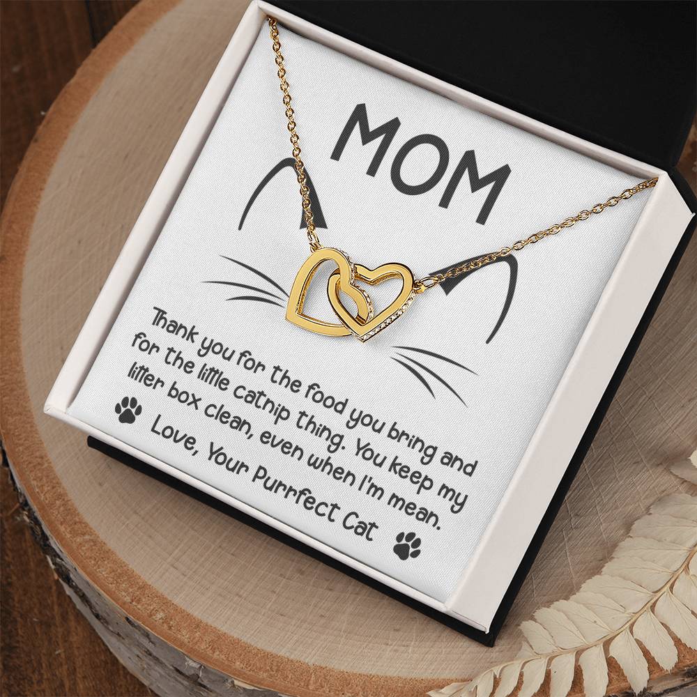 Cat Mom Gift - Locked Hearts Necklace - When I'm Mean