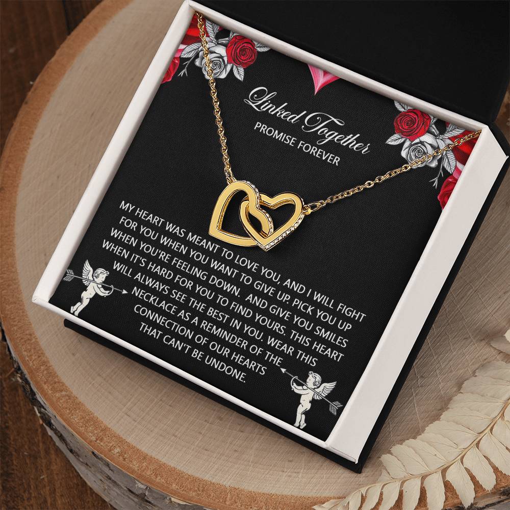 To My Soulmate Jewelry Gift - Interlocking Hearts Necklace with Heartfelt Message Card From You - To Find Yours