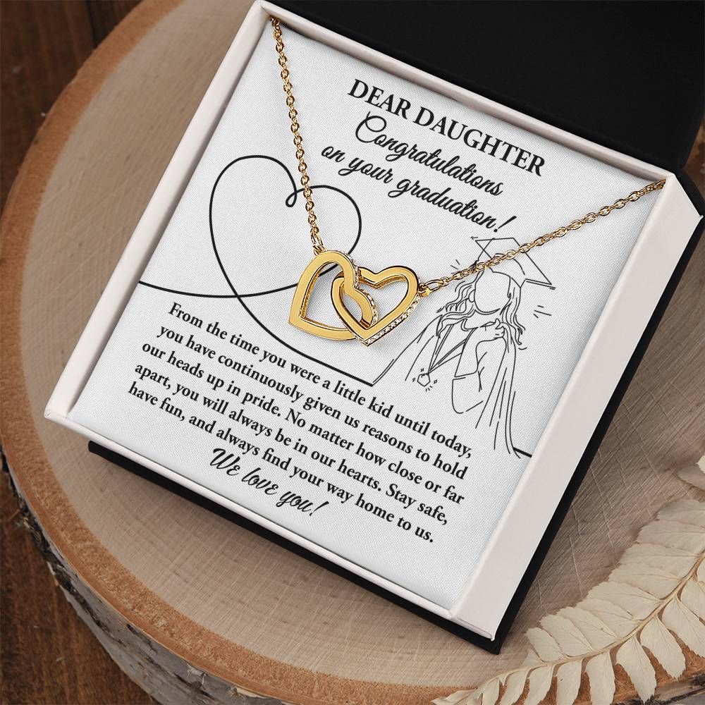 Daughter Graduation Gift -Your Graduation - Locked Hearts Necklace