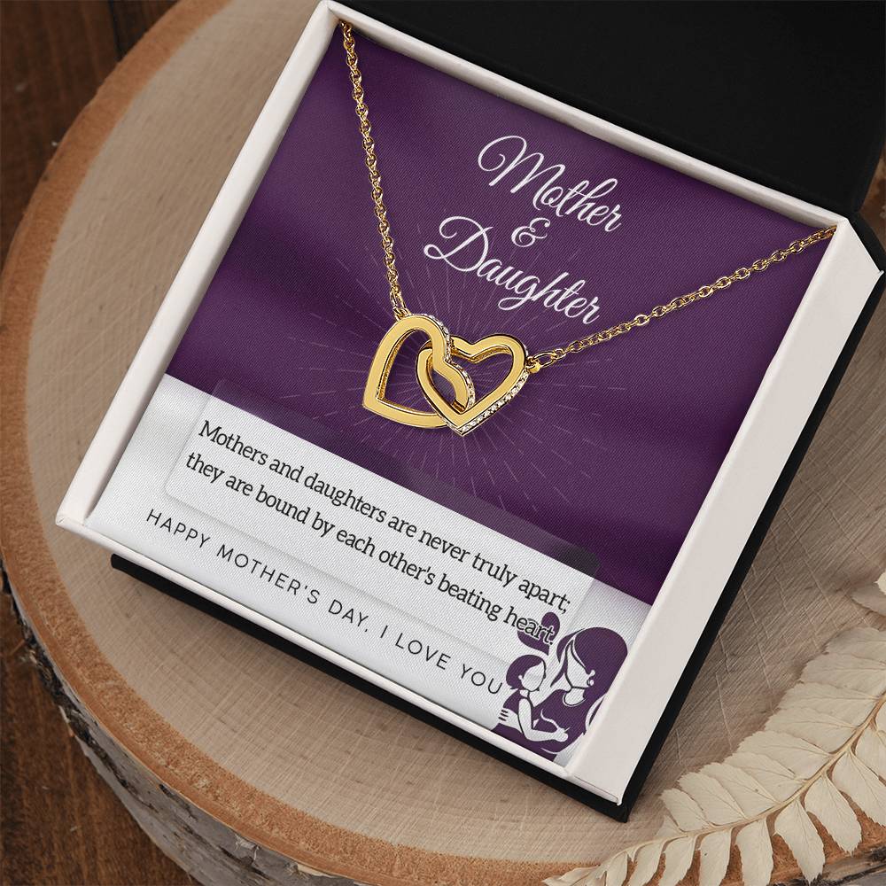 Gift for Mom From Daughter - Never Truly Apart - Locked Heart Necklace