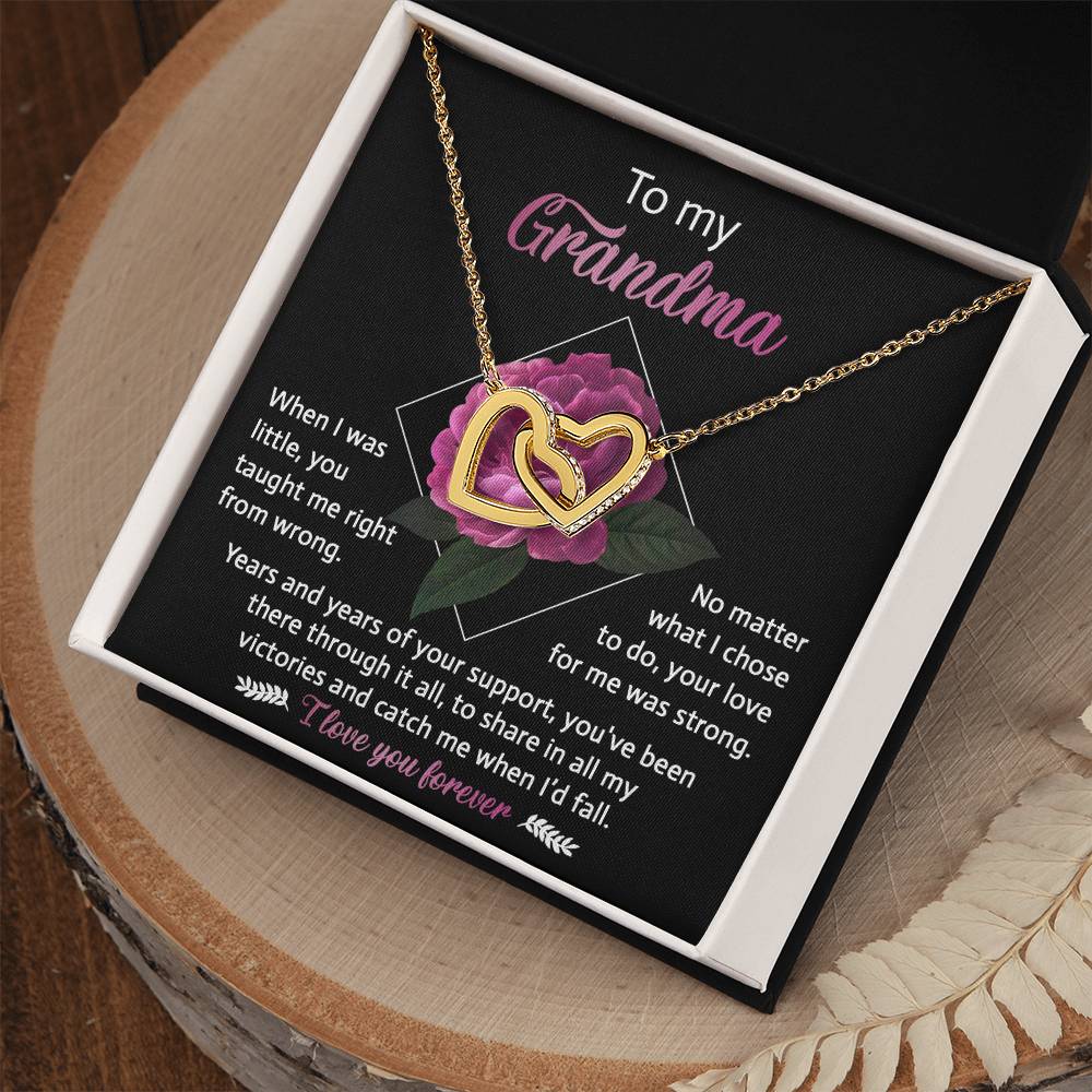 Gift For Grandma - Locked Hearts Necklace - Love For Me