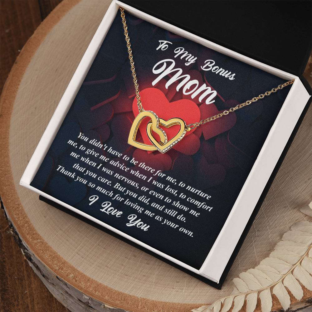 Bonus Mom Gift - Locked Hearts Necklace - I Know That You Care