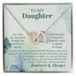 To My Daughter - Interlocking Hearts Necklace -Beautiful Butterfly