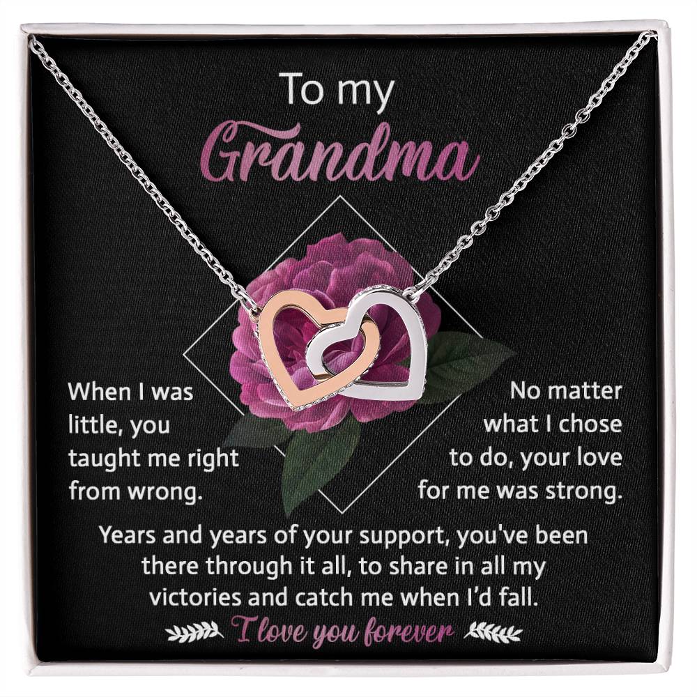 Gift For Grandma - Locked Hearts Necklace - Love For Me