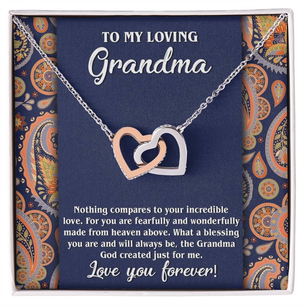 Grandma Gift - Locked Hearts Necklace - Just For Me