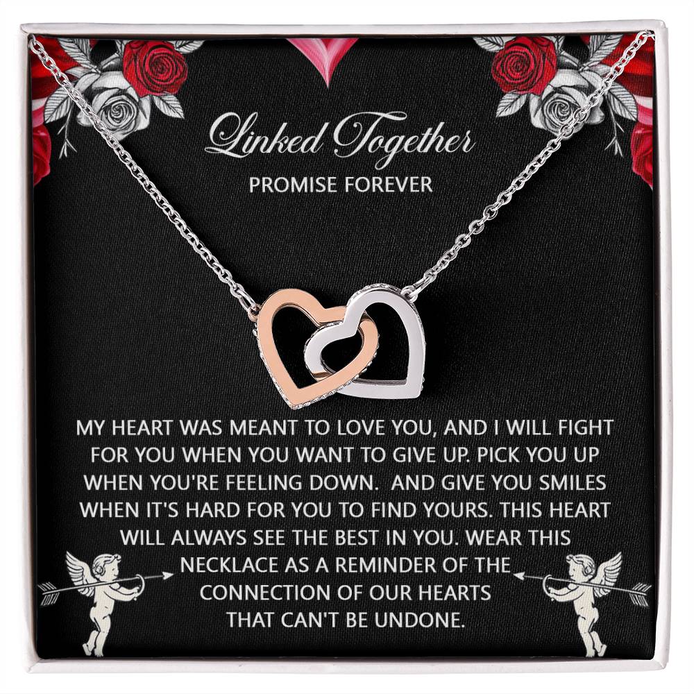 To My Soulmate Jewelry Gift - Interlocking Hearts Necklace with Heartfelt Message Card From You - To Find Yours