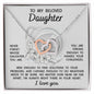 To My Daughter - Interlocking Hearts Necklace -Always Right There