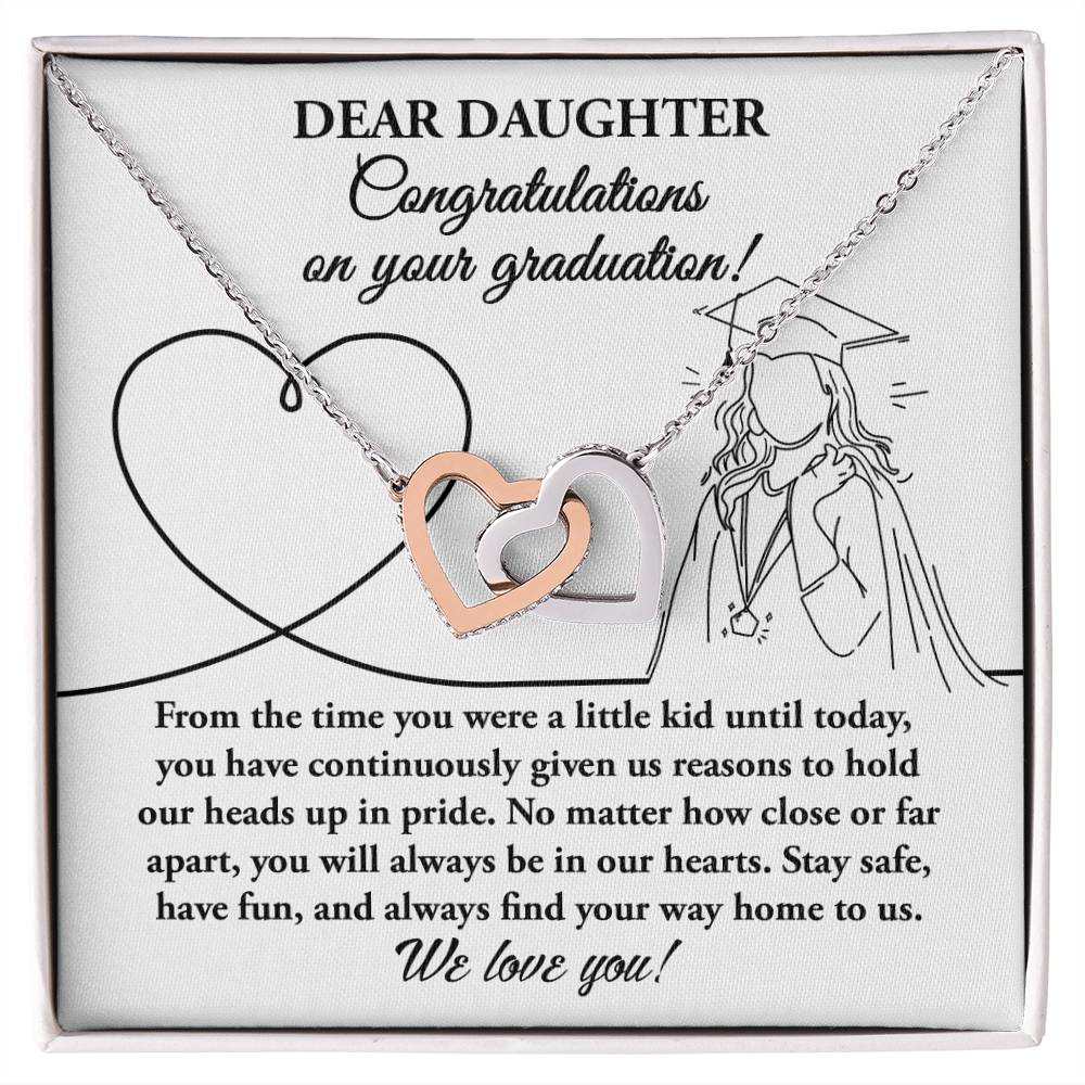 Daughter Graduation Gift -Your Graduation - Locked Hearts Necklace